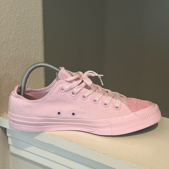 Converse Pink Glitter Toe Shoes Canvas Low Women 8 Chuck Taylor All Star Ox - Picture 5 of 9